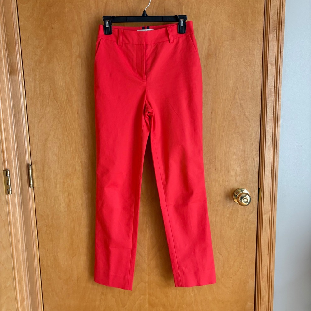 Boden Richmond Trousers Women Size 0R Red Slim Fit 7/8 Ankle Pants R0634‎
